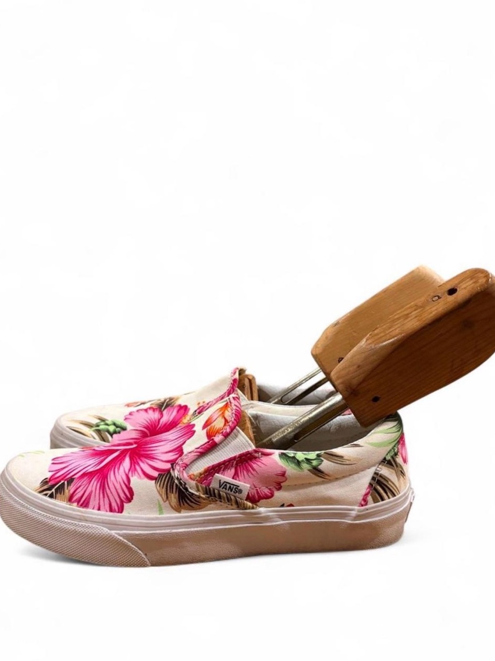 Vans Slip-On Canvas Sneakers Tropical Floral Hawaiian Women 7.5 Men 6 EU 38 - Picture 2 of 5